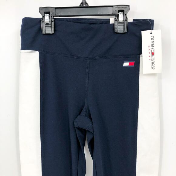 TOMMY HILFIGER Womens Performance Leggings XS Navy Blue Jersey High Rise NWT - Picture 6 of 14